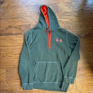 Under Armour Forest Green Hoodie with Bright Orange Accents